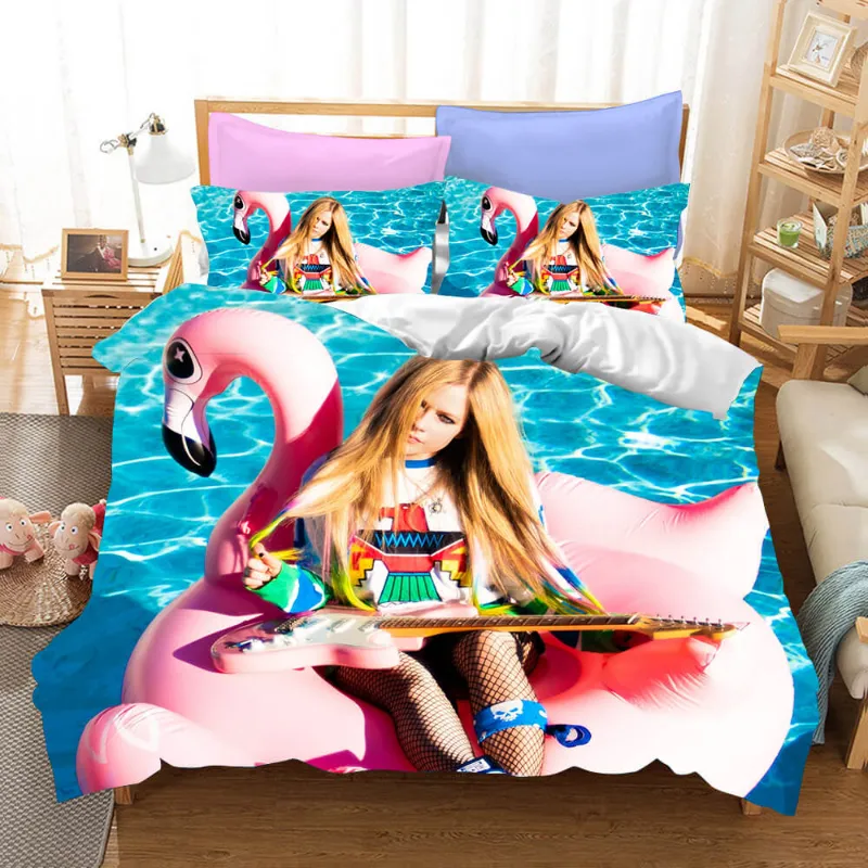 EBuycos Avril Ramona Lavigne Cosplay Bedding Set Quilt Cover without filler
