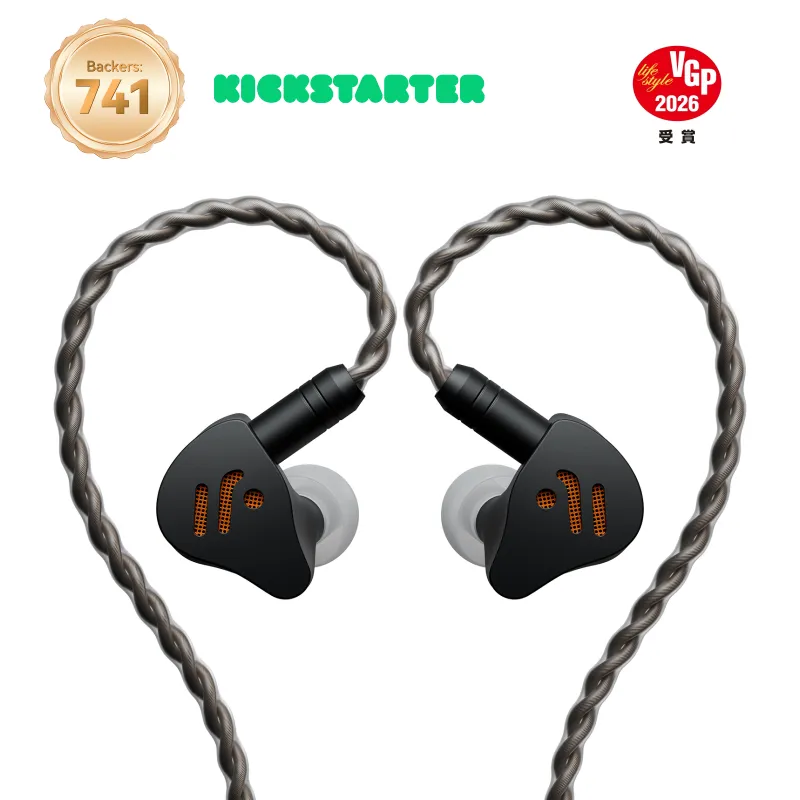 Fosi Audio IM4 Open-Back Wired Earbuds with metal grille and detachable cable connection