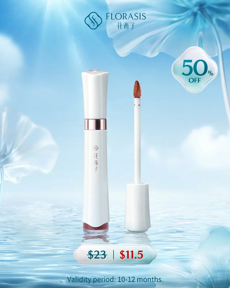 Florasis EXP Flawless Jade Shine Liquid Lipstick with dewy glow finish