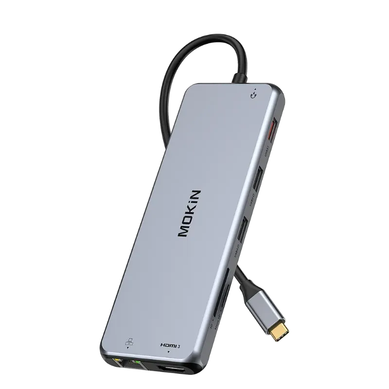 MOKiN 12 in 1 laptop docking station supporting 3 monitors