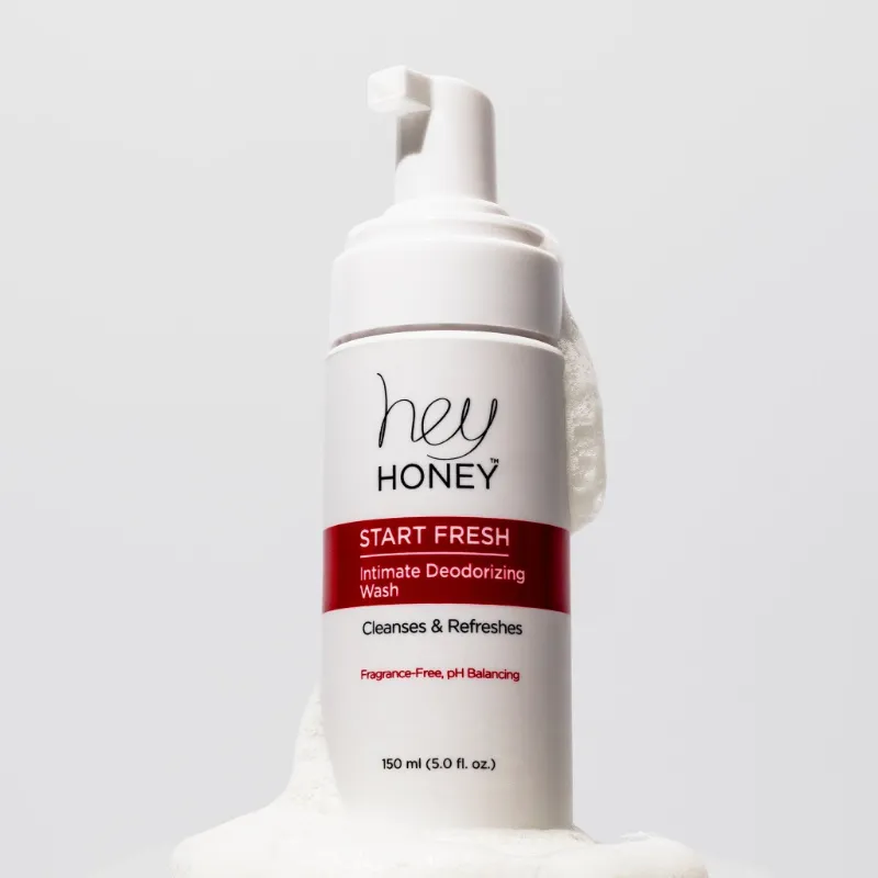 Hey Honey START FRESH Intimate Deodorizing Wash bottle with foam pump