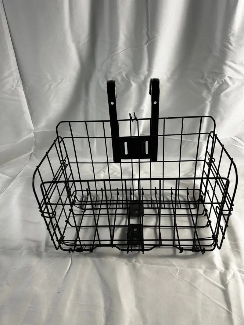 HiKeep With hook Steel Folding Vegetable Basket Storage Bin mounted on electric bike