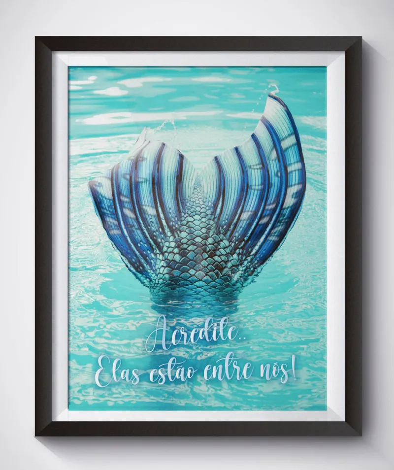 Sereia Guardiã Elas estão entre nós decorative wall frame with black frame