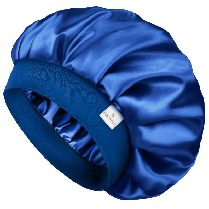 Yanibest Silk Butter Satin Bonnet Wide Band shown in royal blue