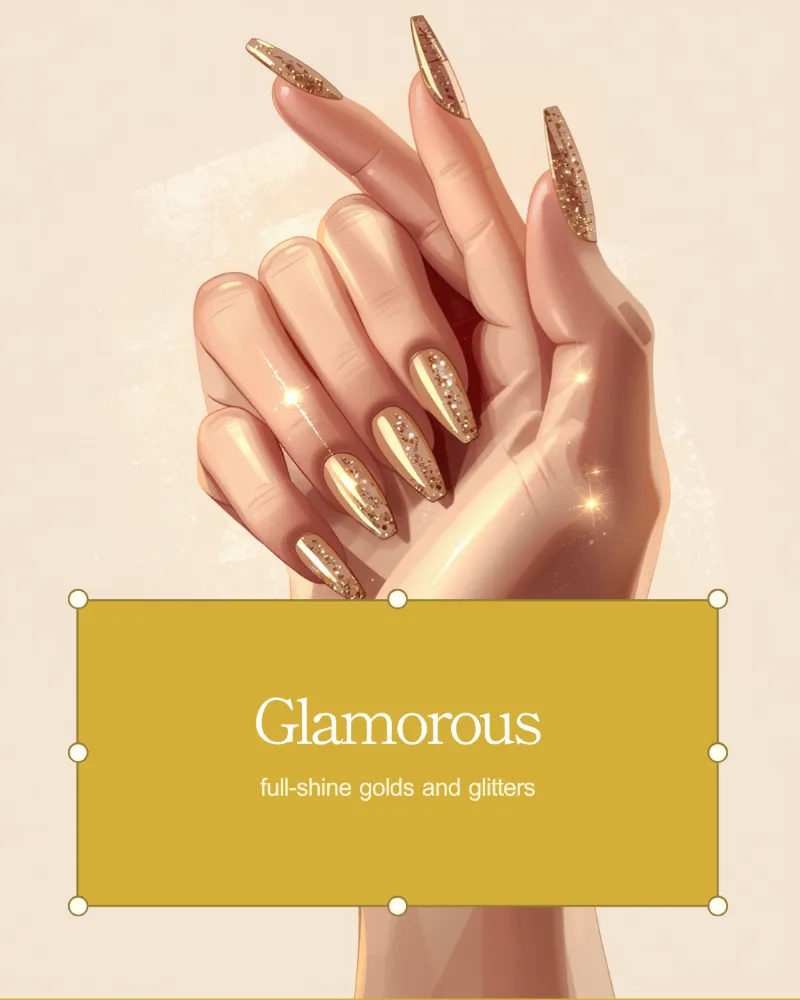 Gotti Nails Glamorous Gotti Fusion Powder Bundle showing five powder jars in gold and red shades