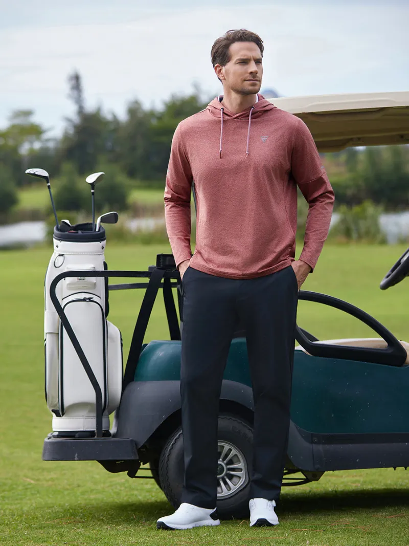 Maelreg Golf Classic Heather Fleece Hoodies pullover with hood and reflective stripes