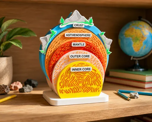 Fun House Toys Layers of the Earth's Inner Core Model showing four geological layers with labels