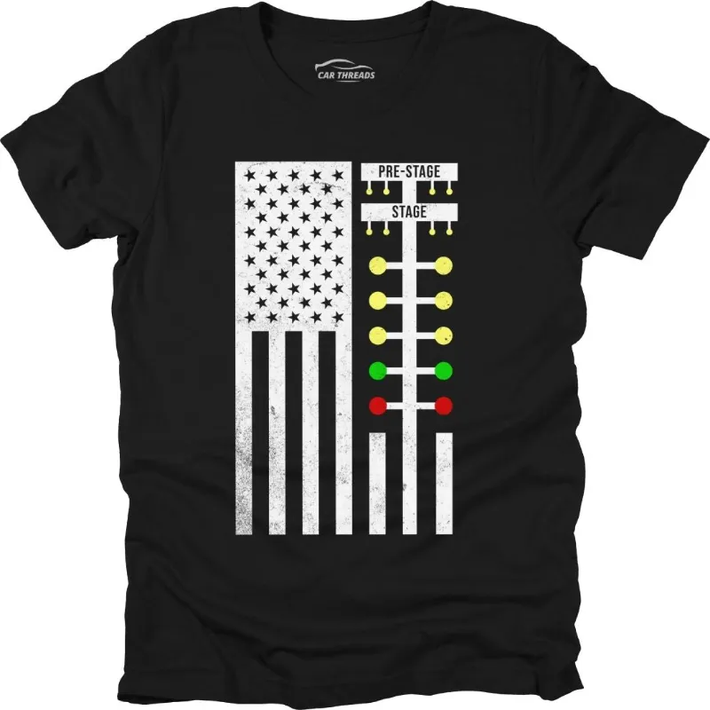 Car Threads Drag Racing Tree t-shirt with a graphic of the drag racing starting-light tree