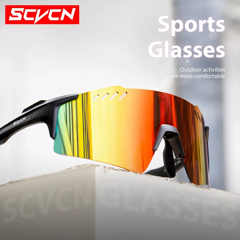 PUPU Sports SCVCN Photochromic Cycling Glasses with UV400 protection and wraparound design