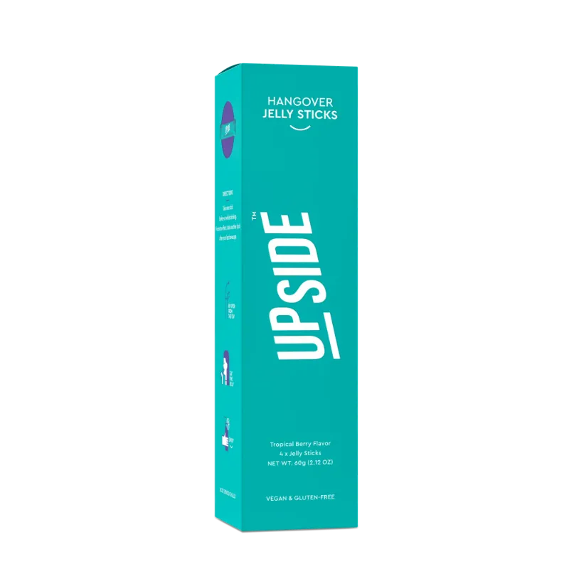 Enjoyupside Upside Hangover Jelly Date Night Box 4-Pack with tropical berry jelly stick packets
