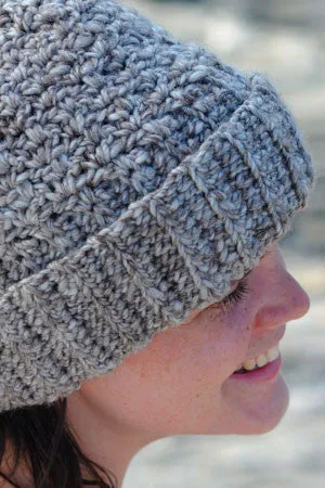 Kristen TenDyke Mauna Kea crocheted hat with textured brim in natural wool