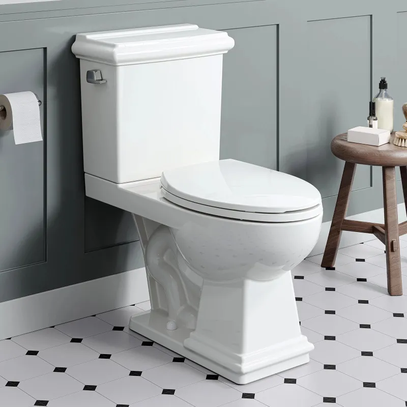 HOROW E04S elongated two piece toilet with 1.28 GPF single flush