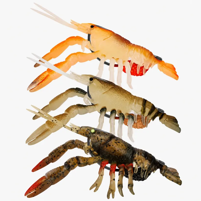 Truscend Fishing Duramax Light Color Pre-Rigged Soft Swimbaits with lifelike crawfish claws