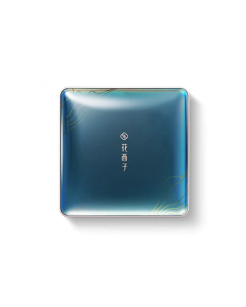 Florasis Dual Blossom Glow-Up Highlighter, 3D-carved rose compact with brush
