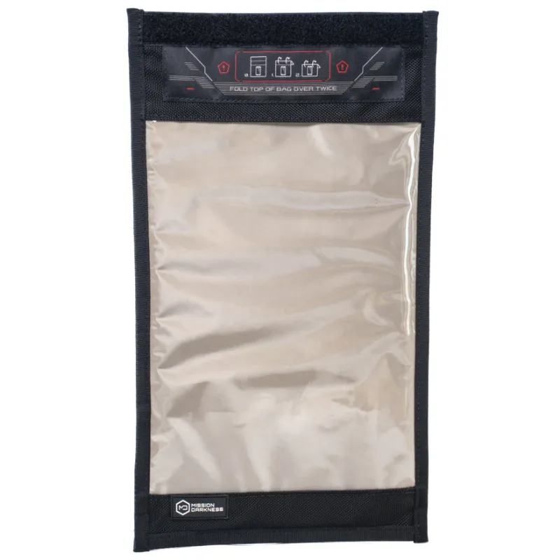 MOS Equipment Mission Darkness Window Faraday Bag for Tablets with Velcro closure and preview window