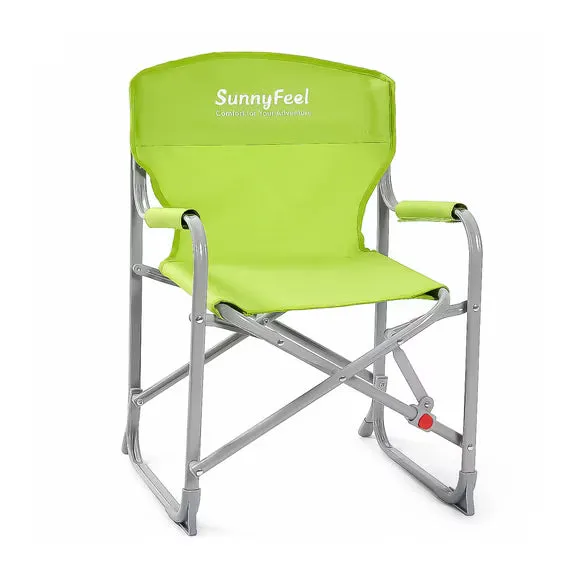 SunnyFeel Outdoor Portable Foldable Camping Chair for Children in green in a garden