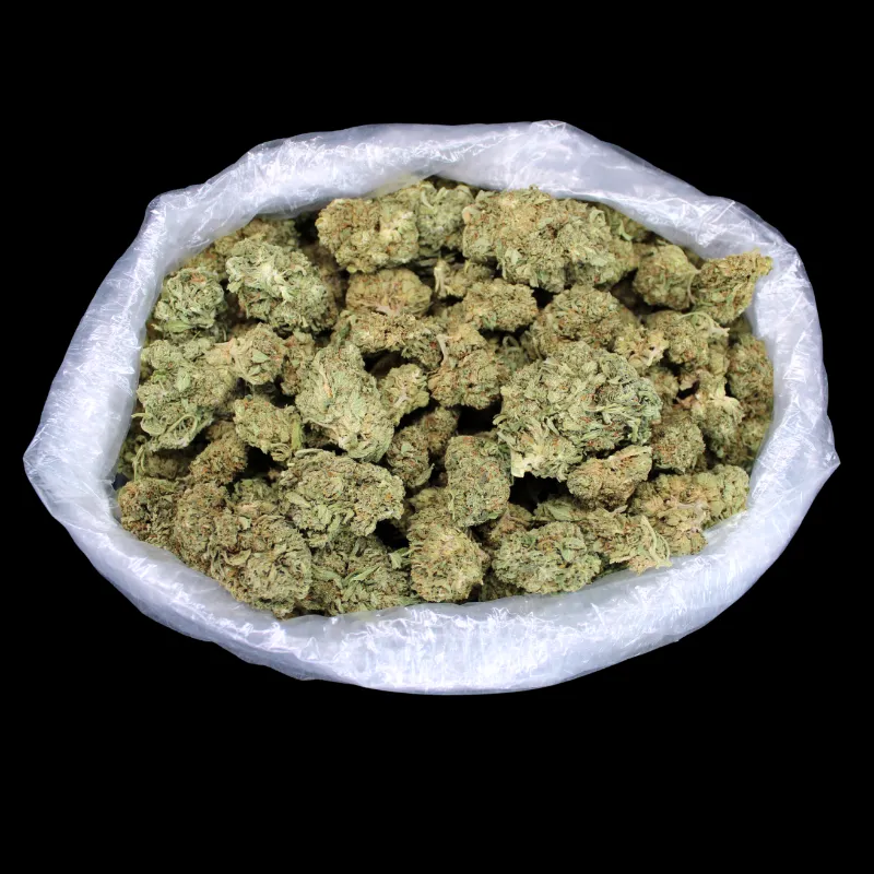 THCA Small Buds Royal Gorilla Flower strain, greenhouse-grown buds packed in mylar