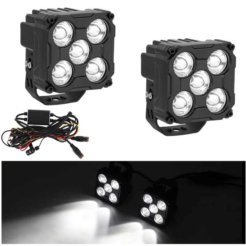 Sunpie 3.5 inch 170W White LED Off-Road Work Light Pods showing aluminum housing with 3D glass lens