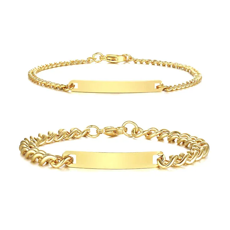 FabuLove Engraved Bracelet Set with multiple personalized bracelets