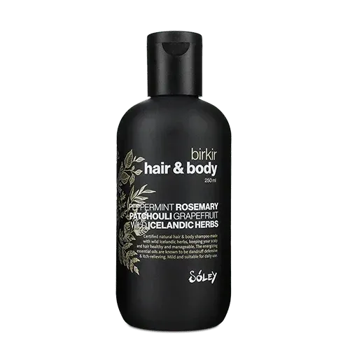 Nammi birkiR Hair and Body Cleanser 250ml bottle by Sóley Cosmetics
