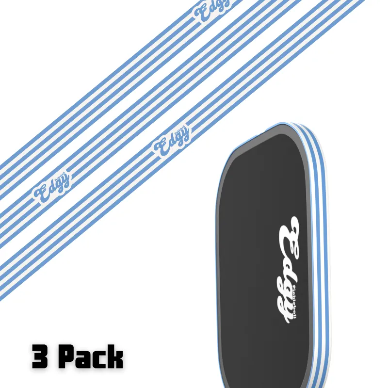 SLYCE Sport Beach Stripe Blue Edge Tape 3 pack pickleball paddle edge tape with blue striped beach design