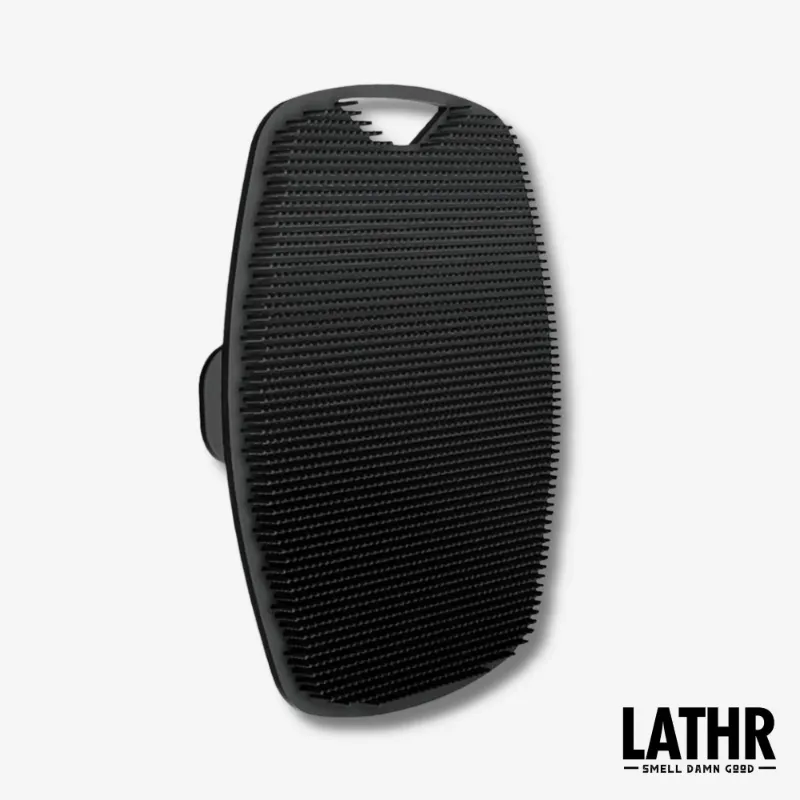 LATHR Body Scrubber silicone exfoliating tool with ergonomic handle and bristles