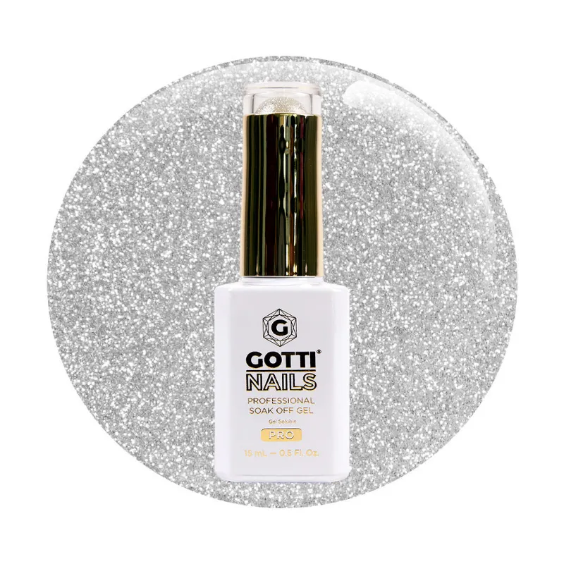 Gotti Nails #102G Gel Color Hangin' With The Stars professional gel polish bottle with silver glitter finish
