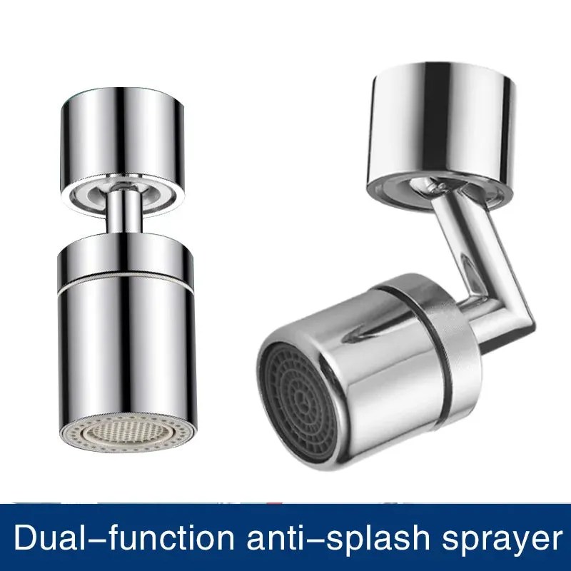 Kicklo 360 Rotatable Anti-Splash Faucet Sprayer in polished chrome finish
