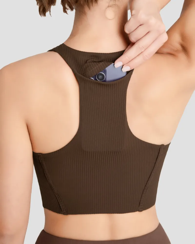 QUEENIEKE Ribbed Sports Bra, front view