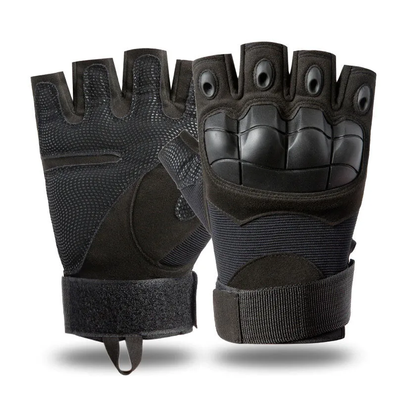 Falour Prime Fingerless Tactical Glove showing molded knuckle protection and reinforced palm