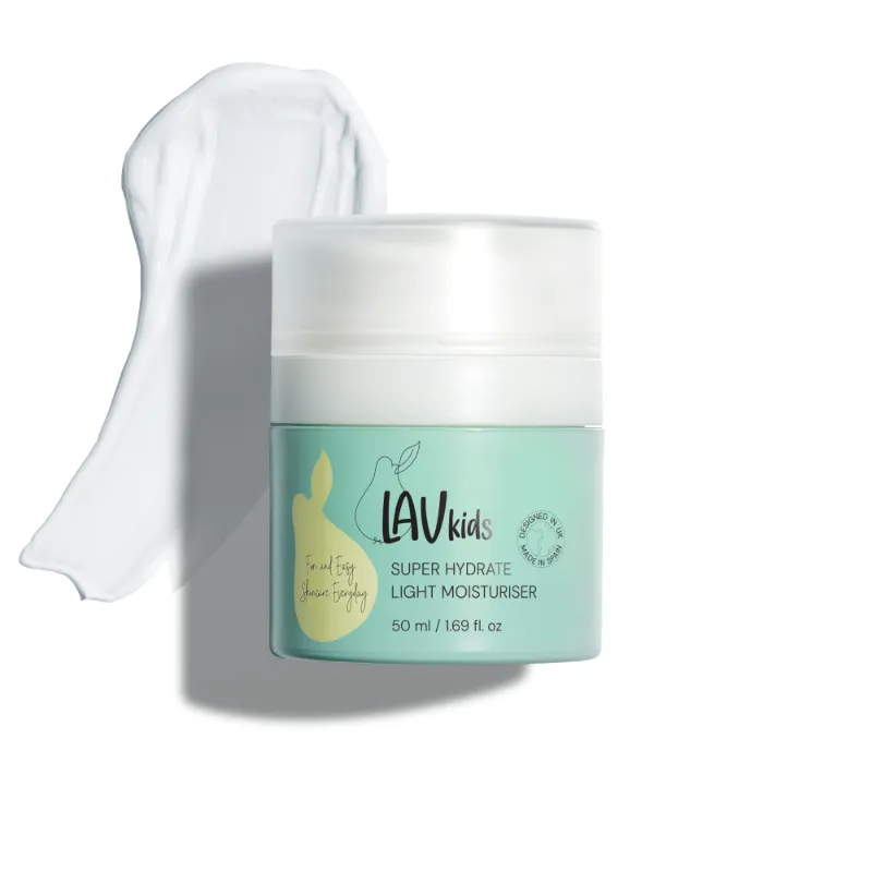 Lav Kids Super Hydrate Light Moisturiser tube photographed on a plain background