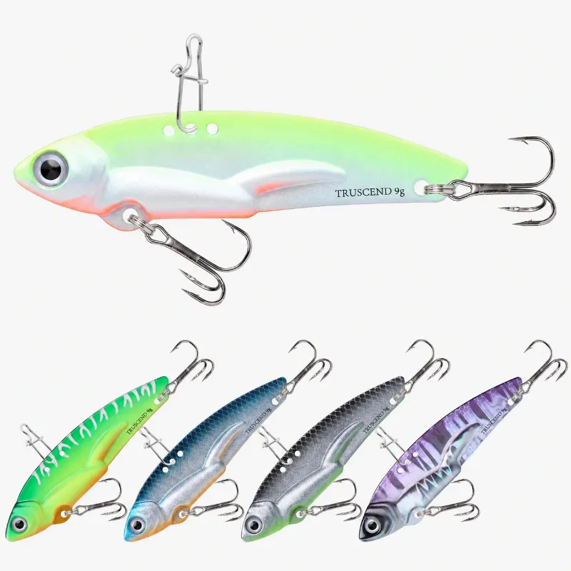 Truscend Fishing Blade Bait Vibe Lure Metal Fishing Lure with reflective metallic coating