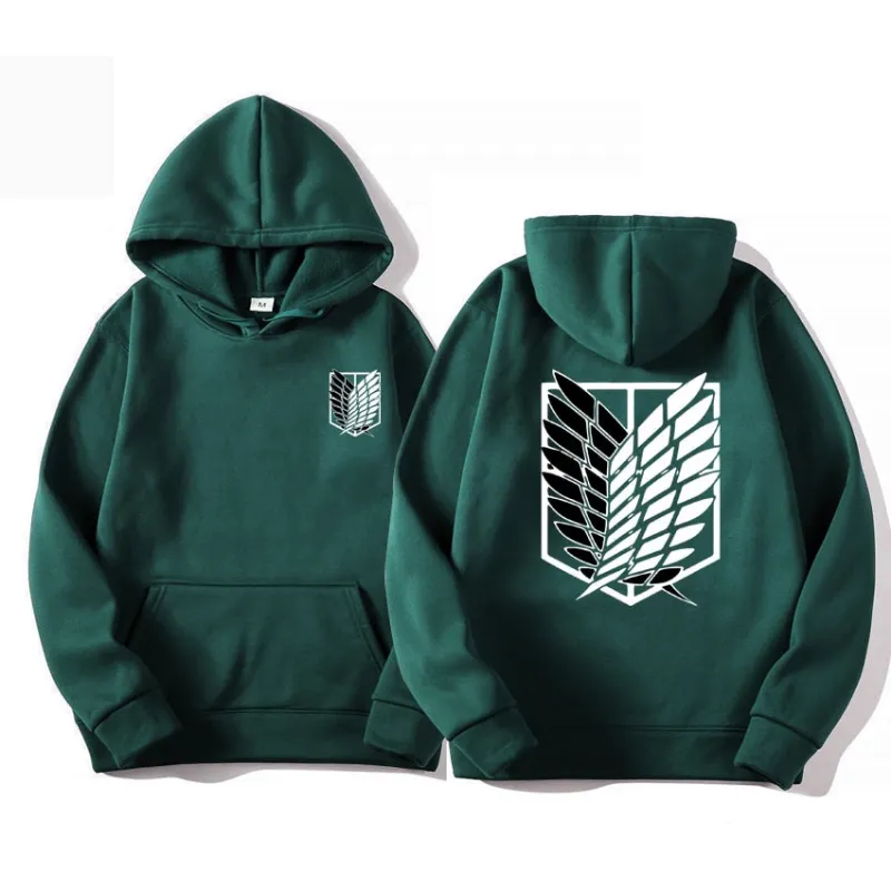 Animeancy Attack on Titan Hoodie Harajuku Streetwear with 3D digital printing and Survey Corps graphics
