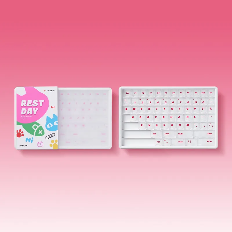 ATK Gaming Gear Rest Day Top-Frosted Keycap Set in translucent finish with RGB backlighting