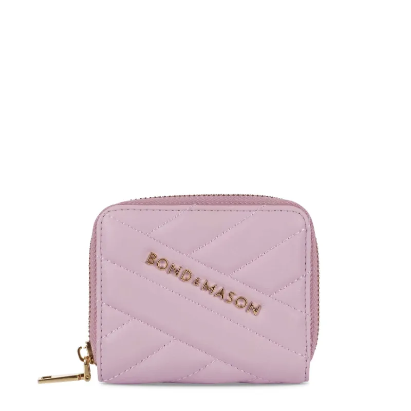 Bond & Mason The Brittany Wallet (Pink) product photo showing a compact pink wallet
