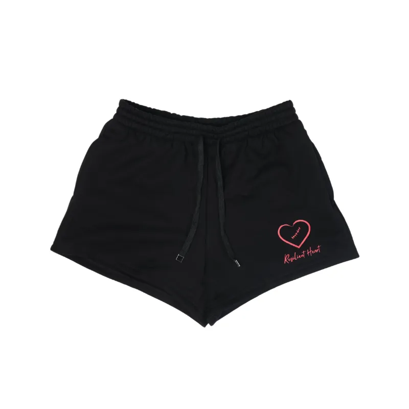 Nimodo Women's Classic Shorts with Resilient Heart graphic and side pockets