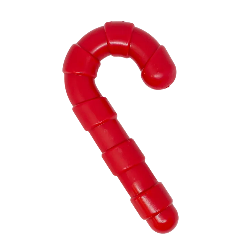 Soda Pup Candy Cane Nylon Dog Toy for Aggressive Chewers, red and white striped candy cane shape on surface