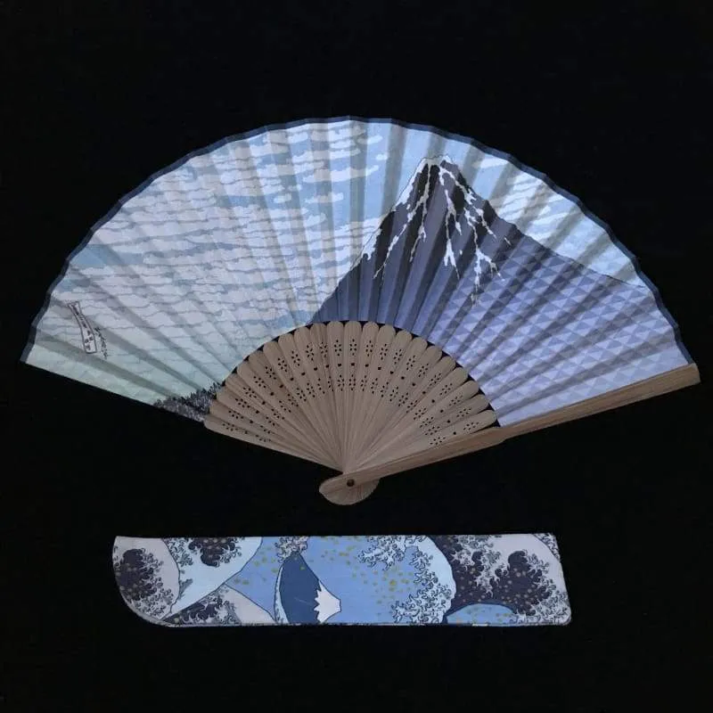 Foxtume Japanese Folding Fan Fuji Mountain paper and bamboo sensu fan with Fuji mountain design