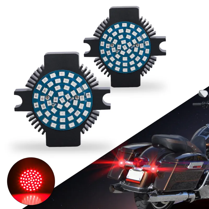 Sunpie Flat Style 1156 Rear LED Turn Signal Inserts for Harley Davidson in brilliant red