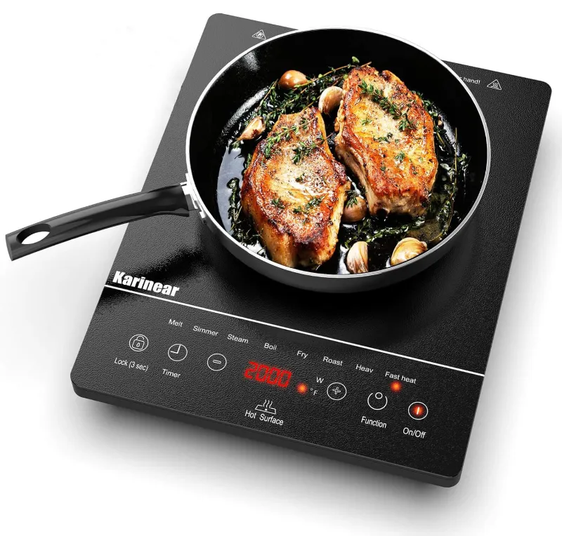 Karinear Portable Electric Cooktop ceramic cooker on countertop