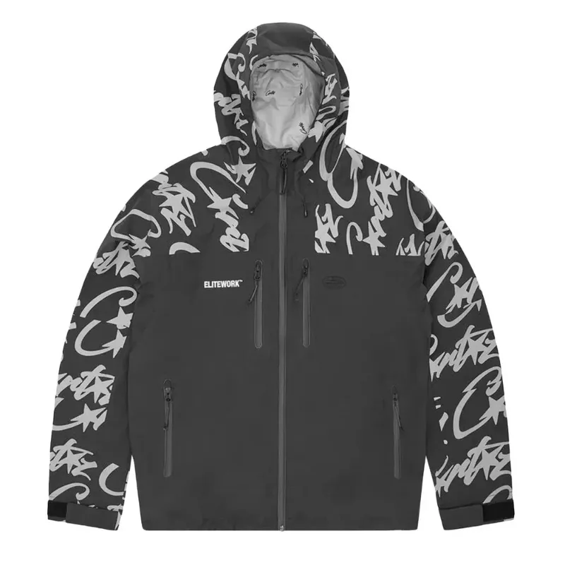 AfewVibe Corteiz Elitework Waterproof Shell Jacket Black technical layer