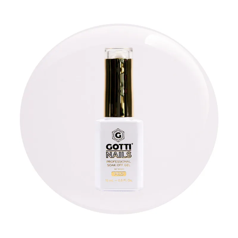 Gotti Nails #01G Gel Color Fresh Canvas showing white crème gel polish bottle