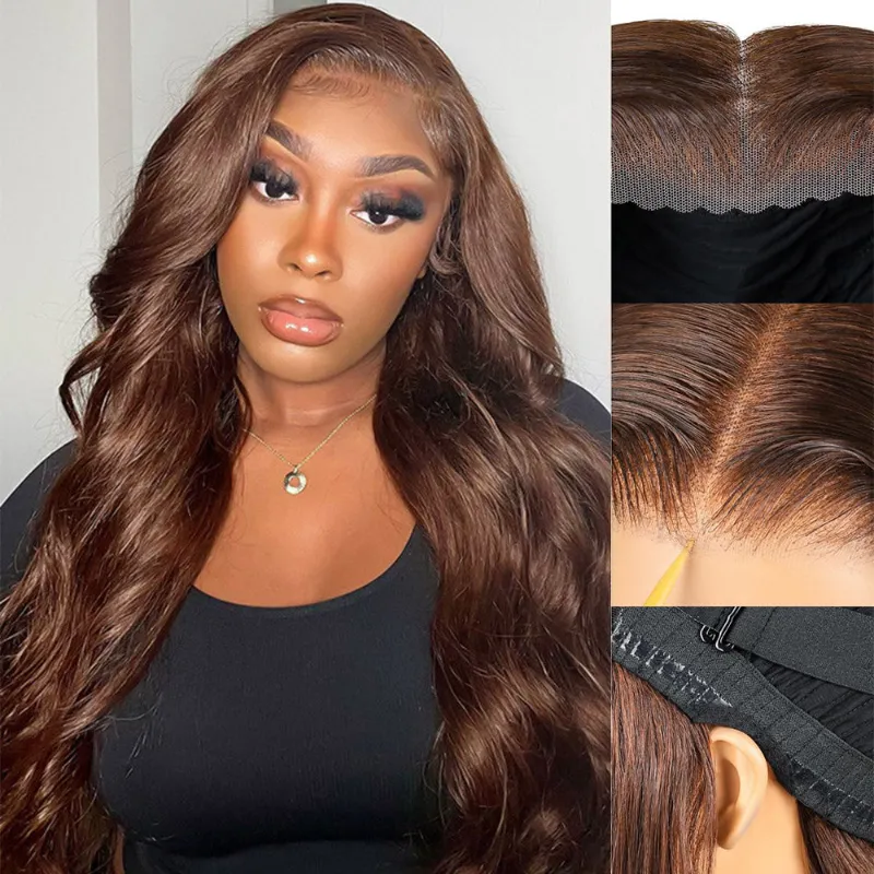 Megalook 6x5 Chocolate Brown Glueless Body Wave Wig
