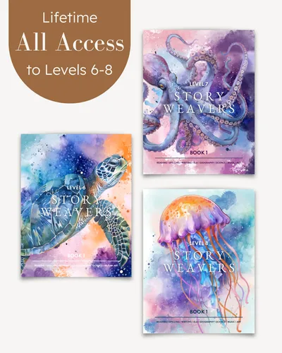 The Story Weavers All Access Level 6-8 Beta curriculum bundle books and manuals