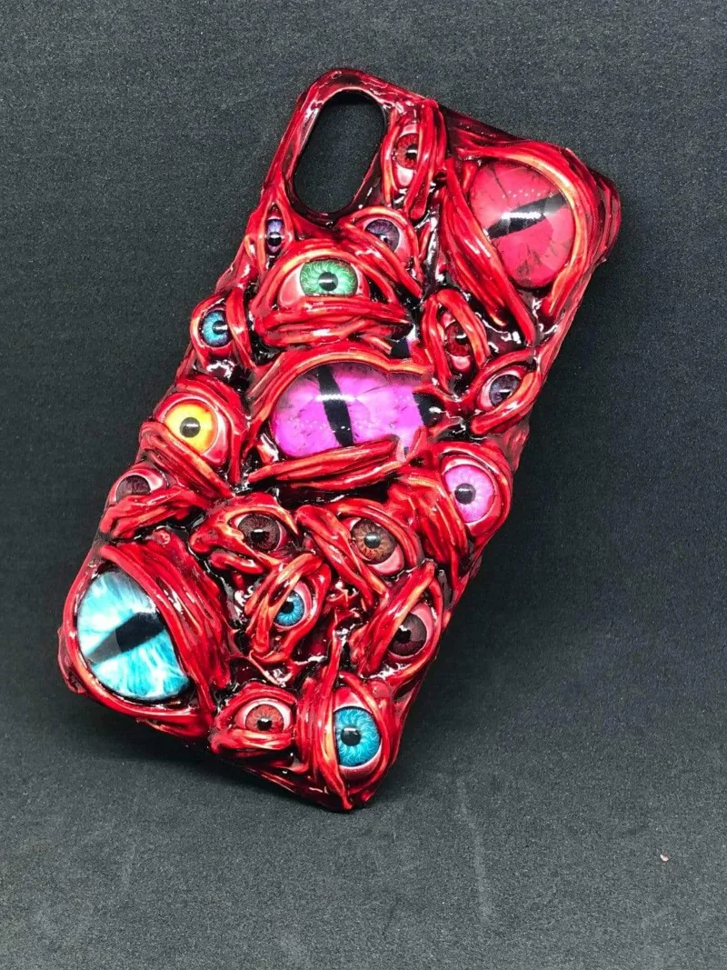 Techypop Blood & Cat Eyes Handmade Designer iPhone Case front and back