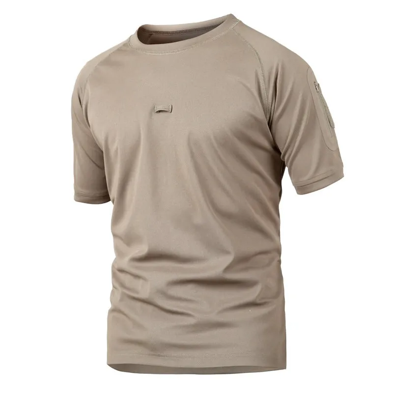Falour Lightweight Quick Dry Shirt in khaki with button front and chest pocket
