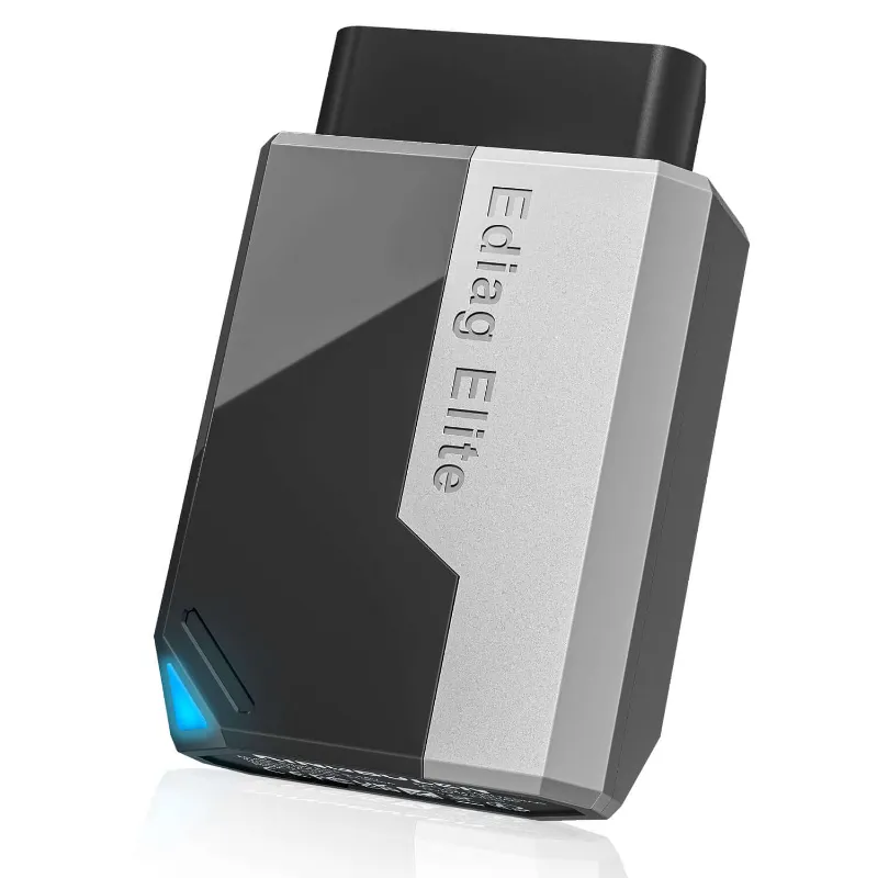 Kingbolen EDIAG ELITE Bluetooth OBD2 scanner adapter connected to smartphone
