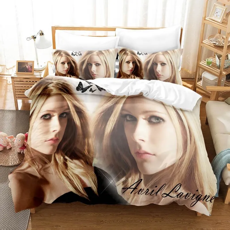 EBuycos Avril Lavigne Cosplay Bedding Sets Quilt Covers with zipper