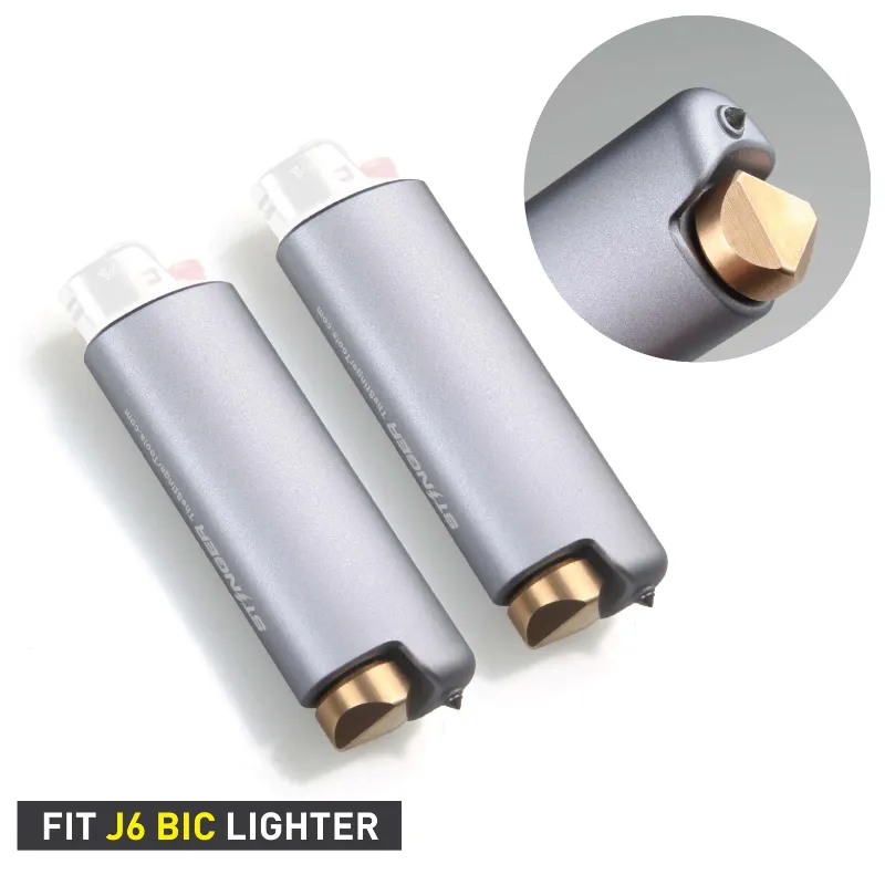 The Stinger Tools BIC Lighter Case two-pack with window breaker and spinner caps