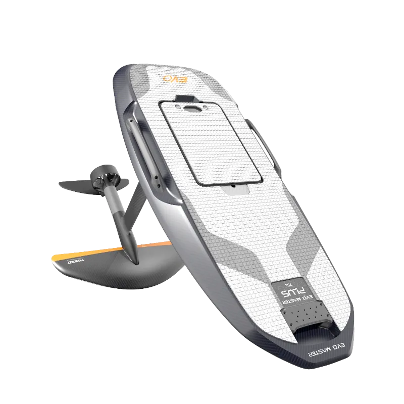 Waydoo Flyer EVO Master Plus elite performance eFoil with carbon fiber mast on water